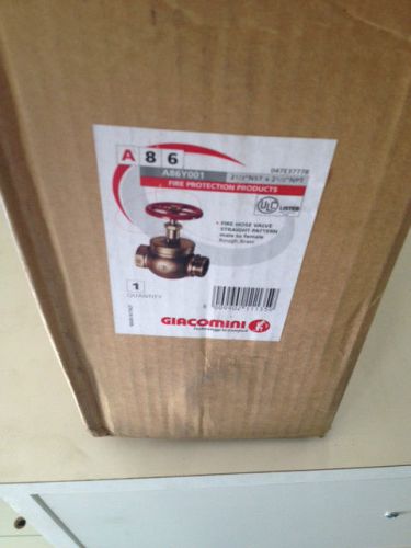 Giacomini fire hose valve 2-1/2&#034; nst x 2-1/2&#034; npt rough brass a56y001 for sale