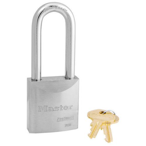 Master Lock 10 PIECES Padlock 7050 W/Chain! Keyed Alike Hardened LONG Shackle