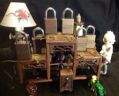 Six  american a1105mknrbr padlock (key trap) lock must be locked to remove key for sale