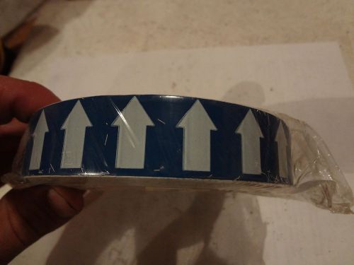 White on blue  directional flow arrow tape brady 1&#034; x 90 foot roll for sale