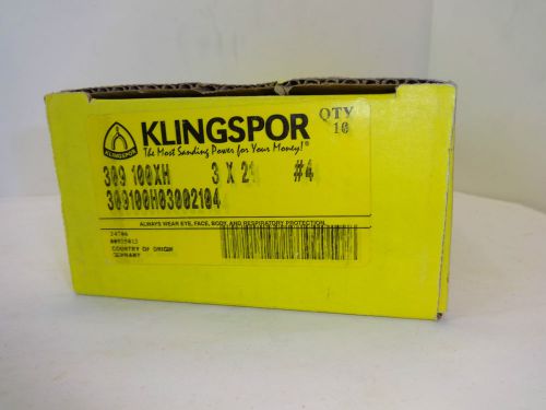 KLINGSPOR Sanding Belts 3 X 21  #4  309 100XH  Lot of 10 Belts - NEW