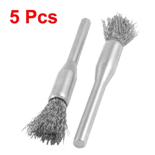 5 pcs 3mm mandrel steel wire pencil brushes for die grinder rotary tools for sale