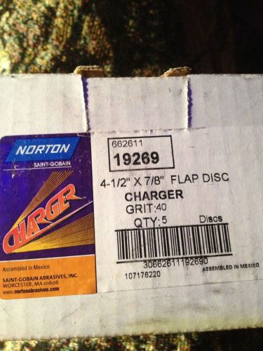 Charger Flap Disc. Qty 5. 4-1/2&#034; X 7/8&#034;