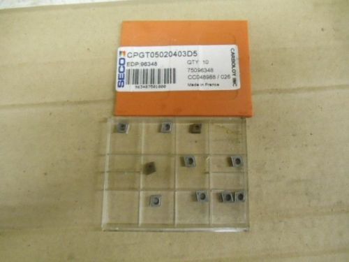 10 NEW SECO CARBIDE INSERTS CPGT 05020403D5