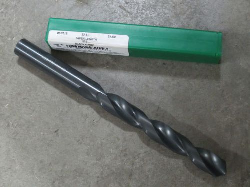 New ptd 21.50 .8465&#034; 5atl taper length hss black oxide long twist drill 57215 for sale