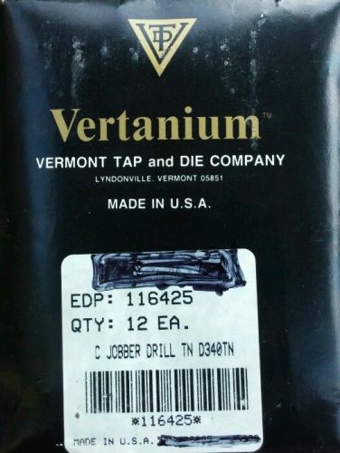 VERMONT TAP &amp; DIE VERTANIUM DRILL BIT,TIN-COATED LETTER C (12 PACK)