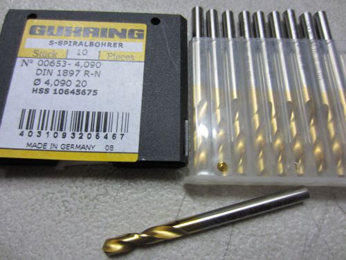10 pcs guhring 00653-4.090mm #20 hss stub machine length tin coated twist drills for sale