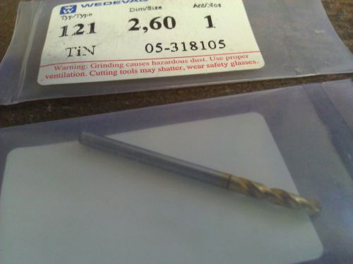 .1024 2.6mm HSCO TiN STUB DRILL