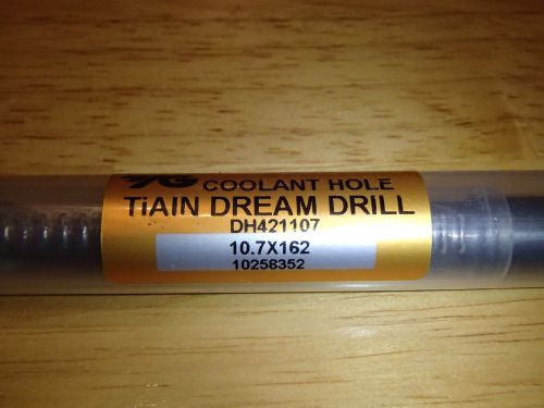G dream drill TiAIN Coated 10.7mm Dia 162mm LOC. New, Unused
