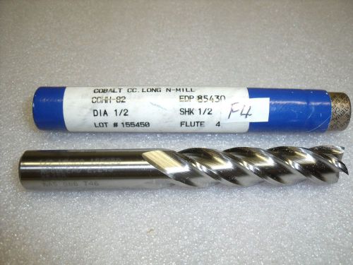 1/2” 4 flute 1/2” x 2” x 4” Fastcut M42 COBALT NAS986 End Mill -NEW – F4