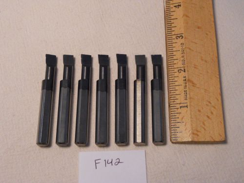 7 USED SOLID CARBIDE BORING BARS. 5/16&#034; SHANK. MICRO 100 STYLE.  B-290750 (F142}