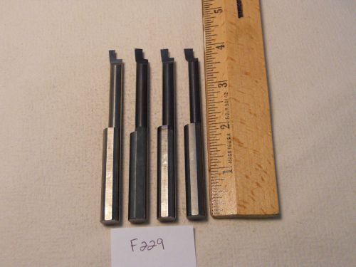 4 USED SOLID CARBIDE BORING BARS. 3/8&#034; SHANK. MICRO 100 STYLE. B-320 (F229}