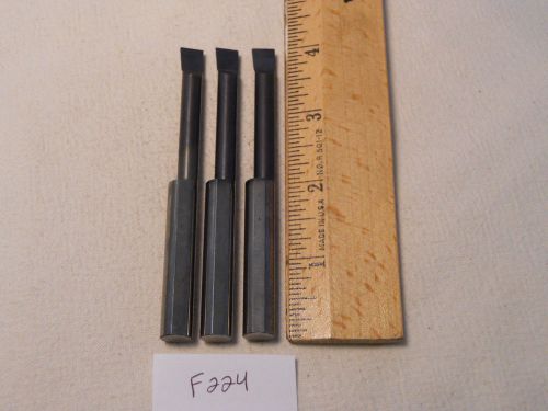 3 USED SOLID CARBIDE BORING BARS. 3/8&#034; SHANK. MICRO 100 STYLE. B-320 (F224}