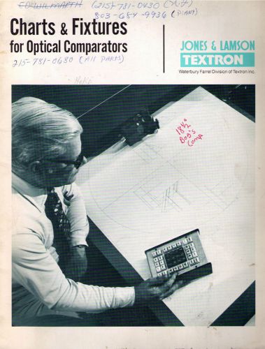 Jones &amp; Lamson Charts &amp; Fixtures for Optical Comparators Catalog
