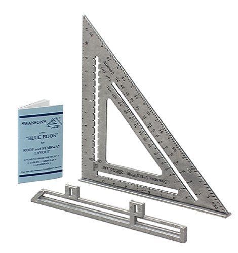 Swanson 12” Metric Speed Square W/ Layout Bar Blue Book S0107 Level Tool Framing