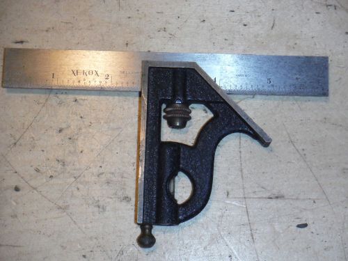 SMALL STARRETT COMBINATION SQUARE WITH 100THS AND 64THS RULE MACHINIST TOOL