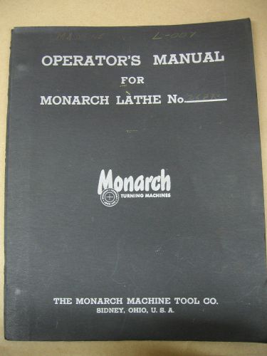 Monarch Lathe Operators Manual