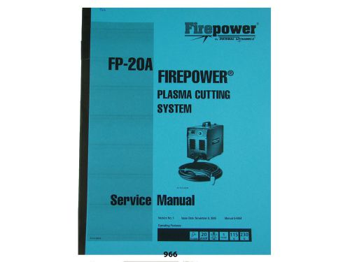 Thermal Dynamics FirePower FP-20A Plasma Cutter Service Manual *966