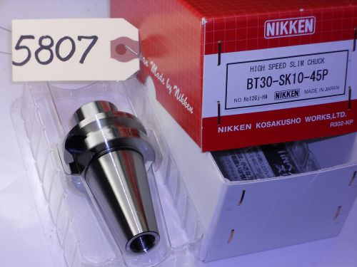 (1) brand new lyndex nikkon bt30-sk10-45p collet chuck, pre-balanced 30,000 rpm for sale