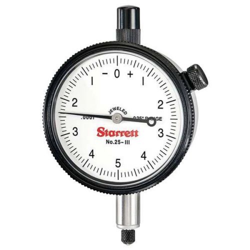 Starrett 25-341j dial indicator, 0.375&#034; stem dia., 0-50-0 reading, 0-1&#034; range for sale