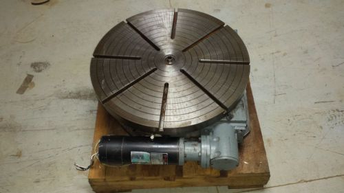 Troyke 25&#034; rotary index table u-25-pnc power rotating t slot no reserve for sale