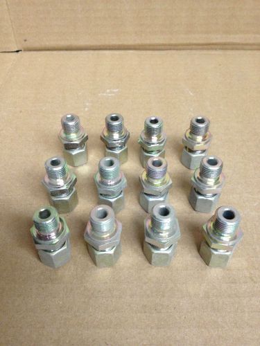 Lot of 12 - 1/4&#034; BSPP#4Male/ Female Metric Compression Fitting 8mm Lite Series