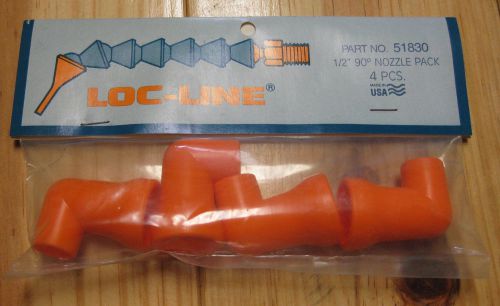 New 51830 loc-line 1.5&#034; flex hose nozzle 90 deg pk 4 1dxu4 1/2&#034; 1/2in for sale