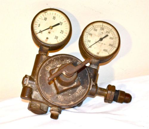 Vintage regolator double pressure gauge national cylinder gas co chicago il for sale
