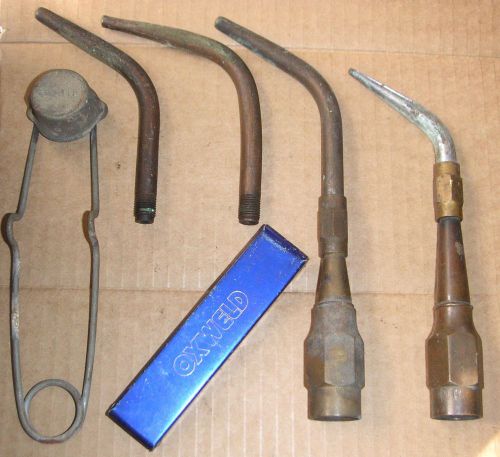 2 OXWELD W-17 &amp; 22 Torch Heads No.4 &amp; No.30 with 4 Tips - Tip Cleaner &amp; Lighter