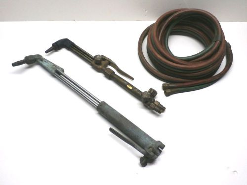 Harris acetylene cutting torch&#039;s (2) + (1) 20 ft. torch hose. for sale