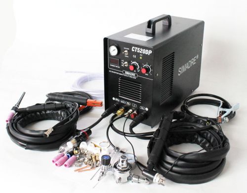 Simadre 110/220v pilot arc 50amp plasma cutter 200a tig arc mma welder ft pedal for sale