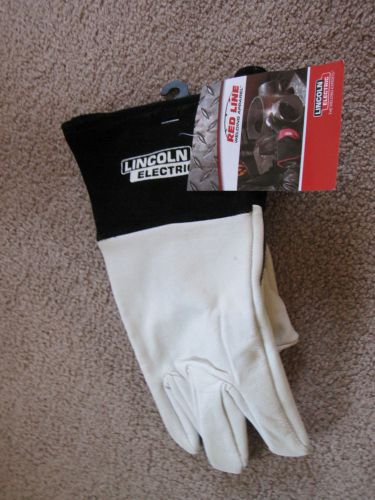 New men&#039;s sz large lincoln electric red line leather tig welding gloves for sale