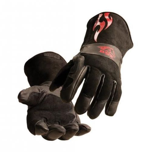 Revco BSX BS50 Prem. Pigskin MIG/Stick Welding Gloves w/Red Flames, X-Large