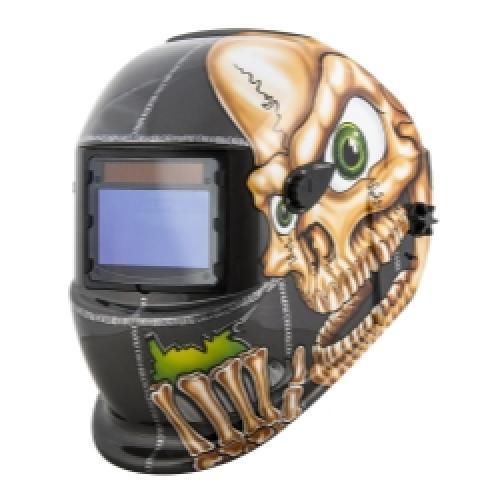 Auto darkening solar powered welding helmet with skull graphics for sale