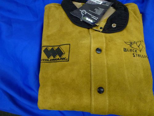 (t2) weldmark black stallion leather welding jacket  xl ***look*** for sale