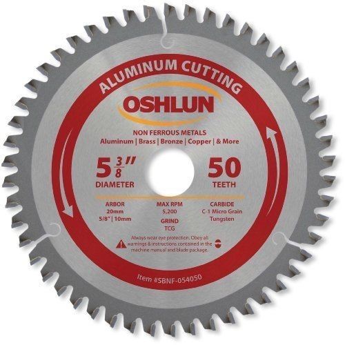 Oshlun SBNF-054050 5-3/8-Inch 50 Tooth TCG Saw Blade with 20mm Arbor