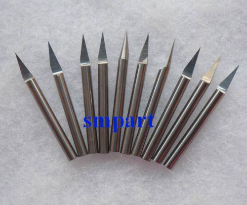10 pcs 3.175mm carbide flat bottom bits pcb engraving cnc router tool 15°0.1mm for sale
