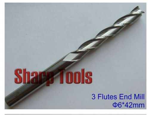 1pcs three flute cnc router bits endmill milling cutter 6mm 42mm for sale