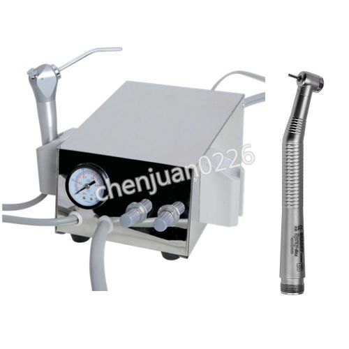 T2 Portable Dental Turbine Unit 2 Hole Air Water Syringe + High Speed Handpiece