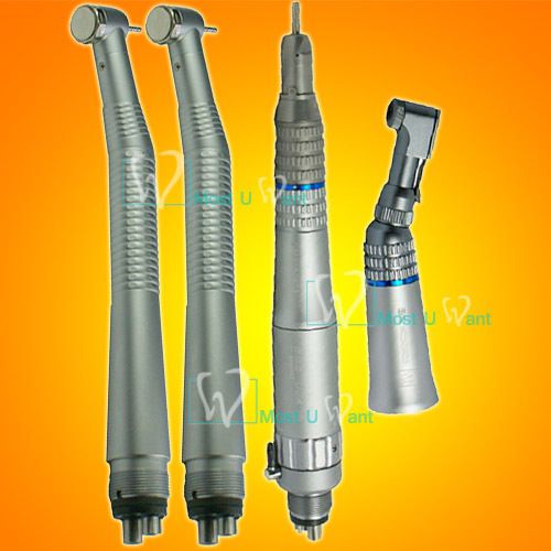 NSK Style 2pcs Dental Push Type Handpiece + Contra Angle Straight Nose Air Motor
