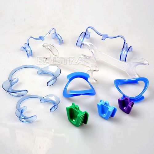 New dental 8pcs intraoral cheek lip retractor opener all types&amp; mouth prop 3pcs for sale