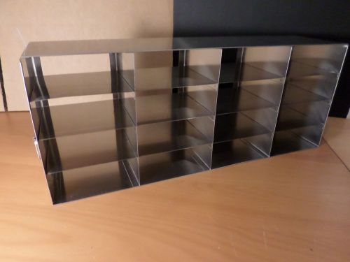 Vwr stainless steel 4 x 4 16-shelf 2&#034; inch box side access upright freezer rack for sale