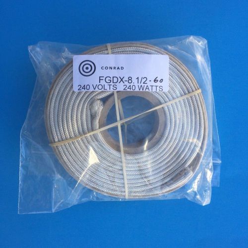 Conrad 750°f heat tape - 1/2&#034; x 8&#039; - 240v - fiberglass silicone cable omega pipe for sale
