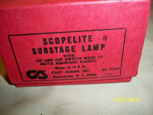VINTAGE SCOPELITE SUBSTAGE LAMP LIGHT CLAY - ADAMS INC A1493~ WORKS ~ IN BOX