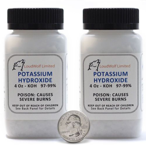 Potassium hydroxide  fcc cert. ultra-pure (99%) flake  8 oz  ships fast from usa for sale