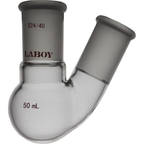 Laboy glass two neck round bottom flask 50ml with 24/40 joint for sale
