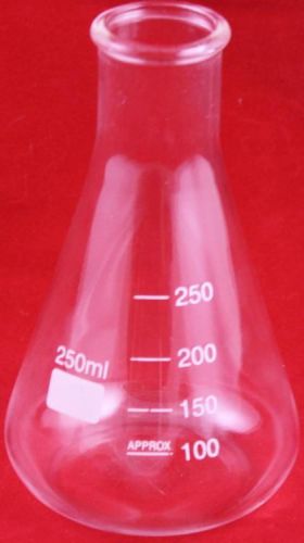 Glass erlenmeyer flask: 250ml set of 6 for sale