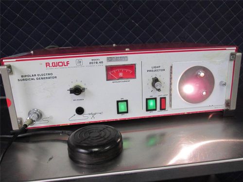 R. Wolf Bipolar Electro Surgical Generator ESU &amp; Light Source 2078.40