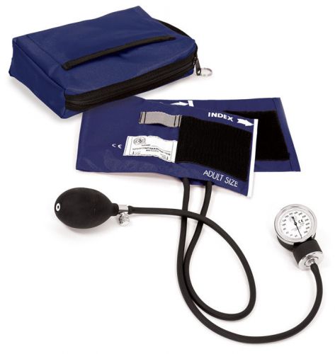 Premium aneroid sphygmomanometer with carry case in navy for sale
