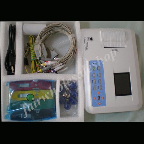 Hot color portable digital 3-channel electrocardiograph ecg ekg machine software for sale